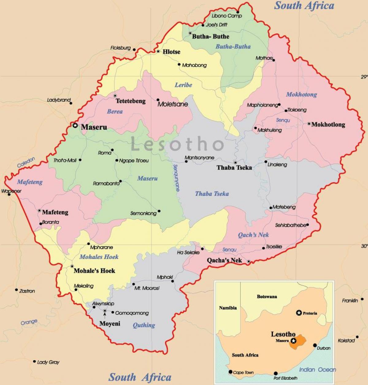 карта Лесото