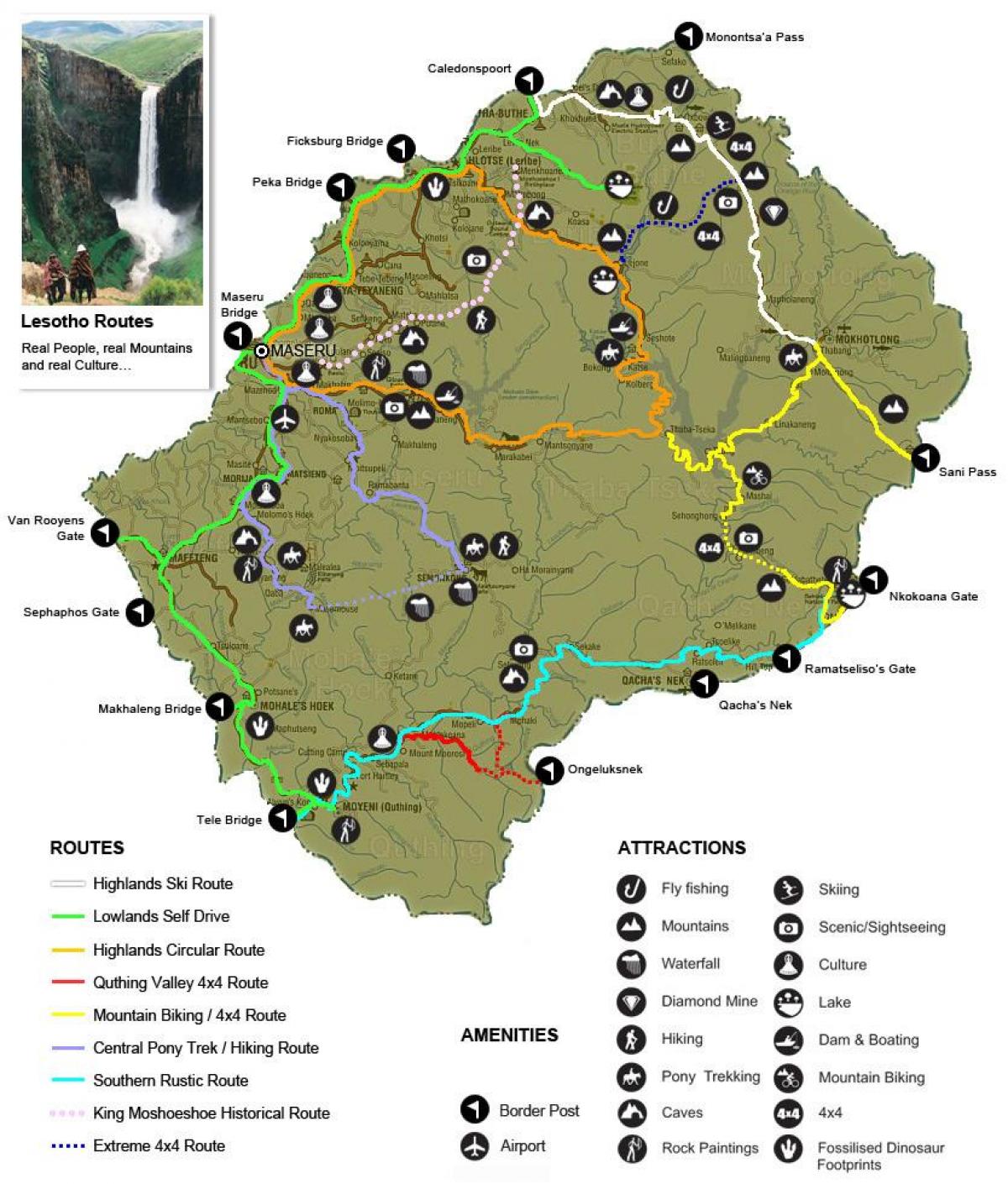 карта Лесото туриста