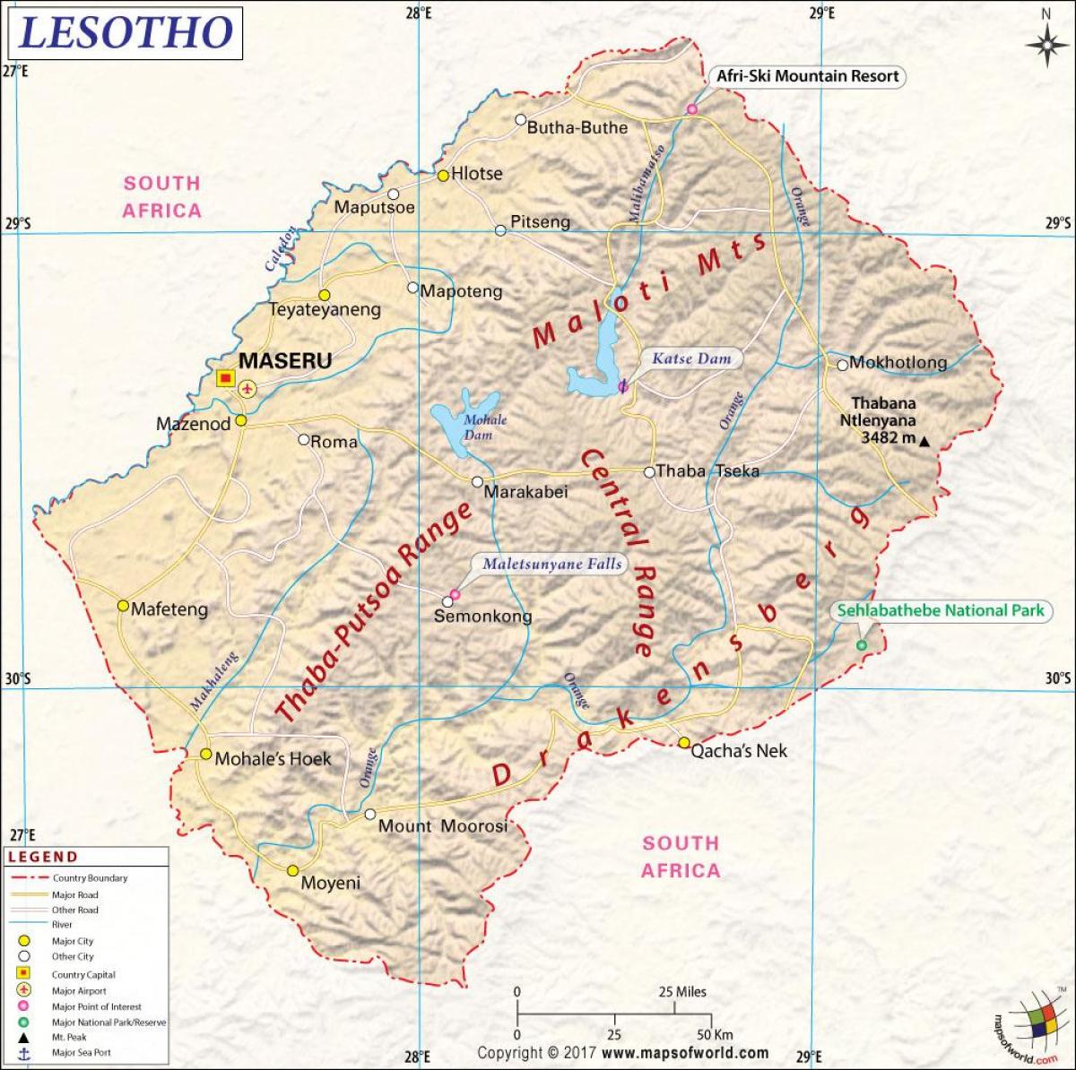 Лесото мапи слике