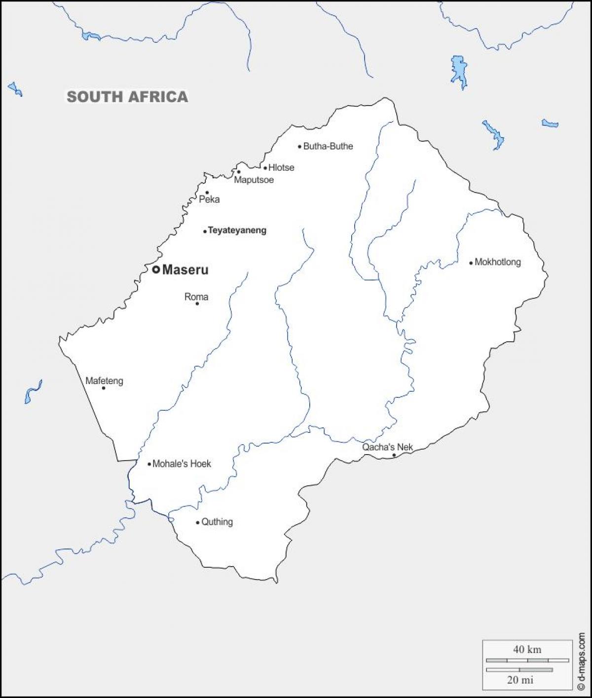 карта мапуцве Лесото