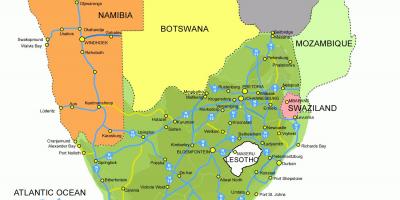 Карта Лесото и Јужној Африци